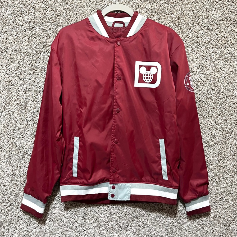 Disney Parks Jacket Men's M Red Walt Disney World 71 Mickey Mouse Varsity Bomber